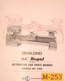 Leblond-LeBlond 24\" Regal Lathe, 3904-2, Instructions & Parts Manual 1966-24\"-01
